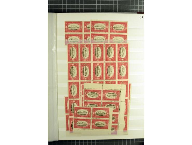 1920, Chassepot Ausgabe, 16seitiges Lagerbuch der Orignalmarken und 48seitiges Lagerbuch mit Nachdrucken, dabei viele in Einh