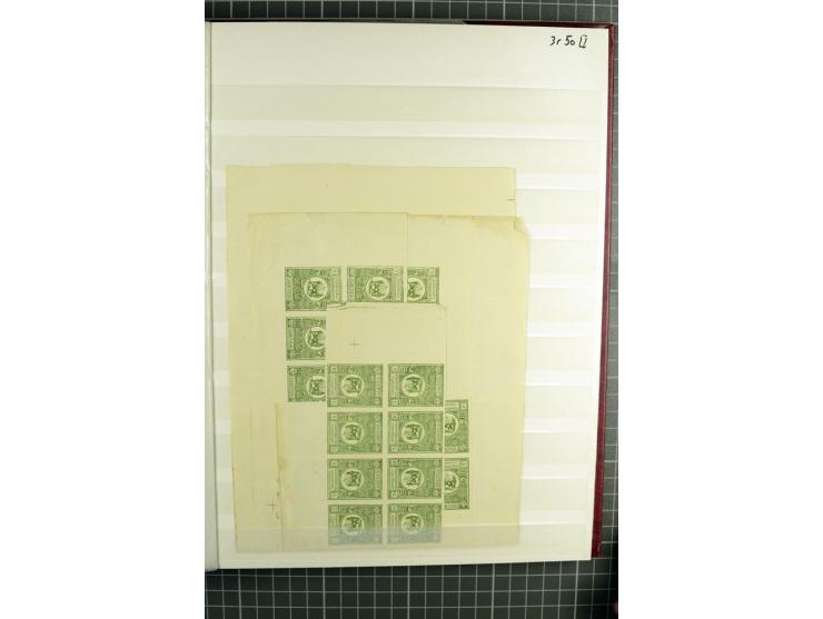 1920, Chassepot Ausgabe, 16seitiges Lagerbuch der Orignalmarken und 48seitiges Lagerbuch mit Nachdrucken, dabei viele in Einh