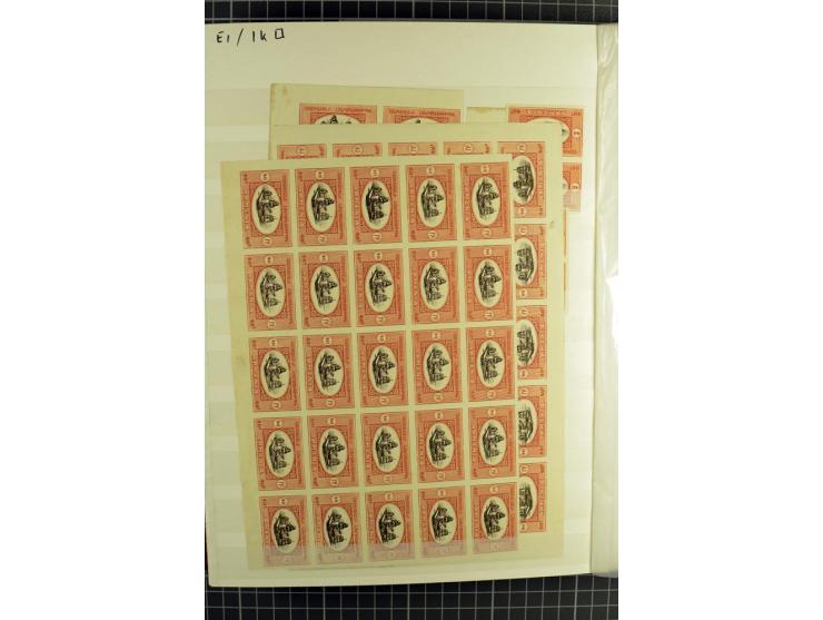 1920, Chassepot Ausgabe, 16seitiges Lagerbuch der Orignalmarken und 48seitiges Lagerbuch mit Nachdrucken, dabei viele in Einh