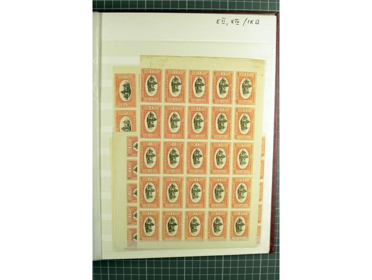 1920, Chassepot Ausgabe, 16seitiges Lagerbuch der Orignalmarken und 48seitiges Lagerbuch mit Nachdrucken, dabei viele in Einh