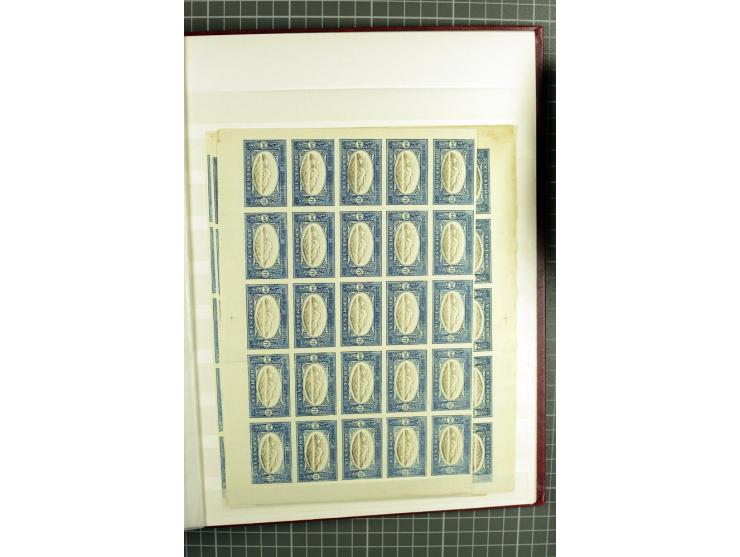1920, Chassepot Ausgabe, 16seitiges Lagerbuch der Orignalmarken und 48seitiges Lagerbuch mit Nachdrucken, dabei viele in Einh