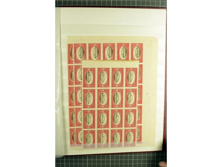 1920, Chassepot Ausgabe, 16seitiges Lagerbuch der Orignalmarken und 48seitiges Lagerbuch mit Nachdrucken, dabei viele in Einh