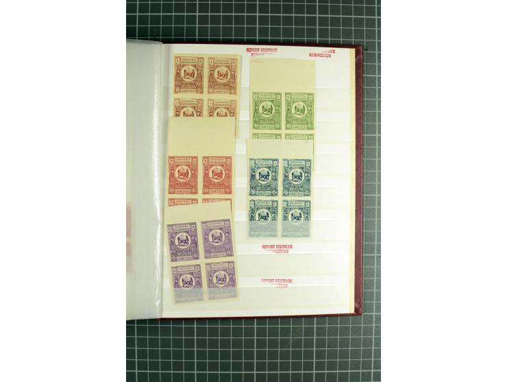 1920, Chassepot Ausgabe, kleine Sammlung mit seltenen Stücken der Originalmarken, dabei 4 ungezähnte, ein Satz von 5 SPECIMEN