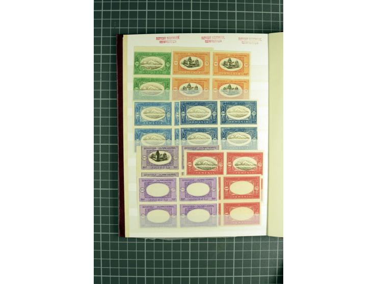 1920, Chassepot Ausgabe, kleine Sammlung mit seltenen Stücken der Originalmarken, dabei 4 ungezähnte, ein Satz von 5 SPECIMEN