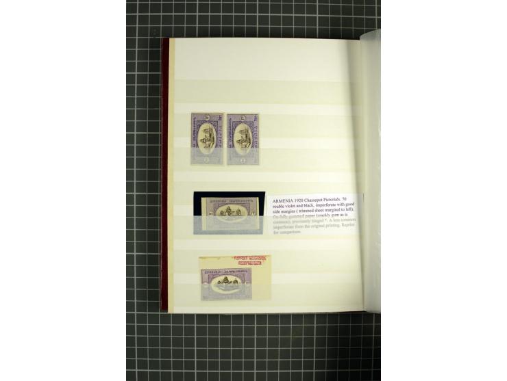1920, Chassepot Ausgabe, kleine Sammlung mit seltenen Stücken der Originalmarken, dabei 4 ungezähnte, ein Satz von 5 SPECIMEN