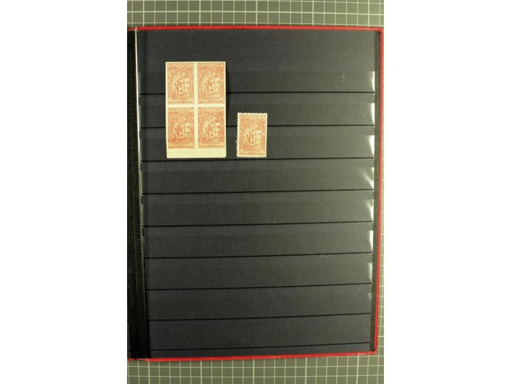 1922, 1. Yessayan Ausgabe, ein großer Bestand von echten Marken in zwei 16seitigen Lagerbüchern, dabei Aufdruckausgaben inkl.