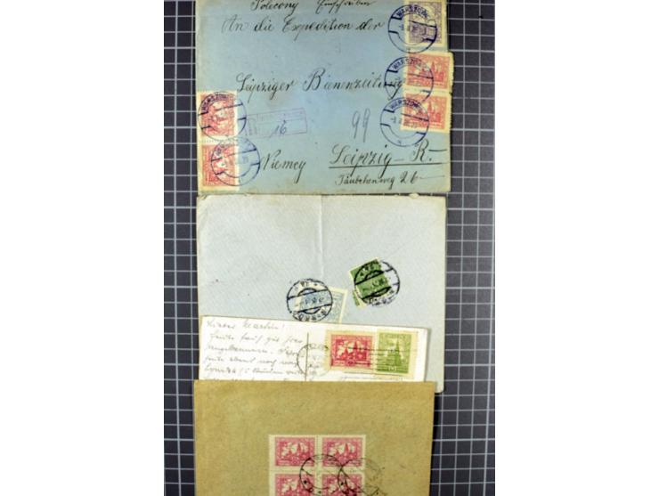 1919/90, Posten Briefe, Karten und Ganzsachen, dabei Reco, Zensur, Auslandspost etc.