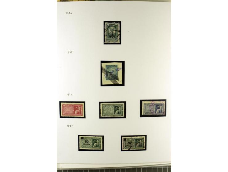 FISKALMARKEN: 80 Albumblatter mit viele hundert Lokalmarken und Dokumente, meist aus 1918-45, dabei viel Material aus Lwow, S