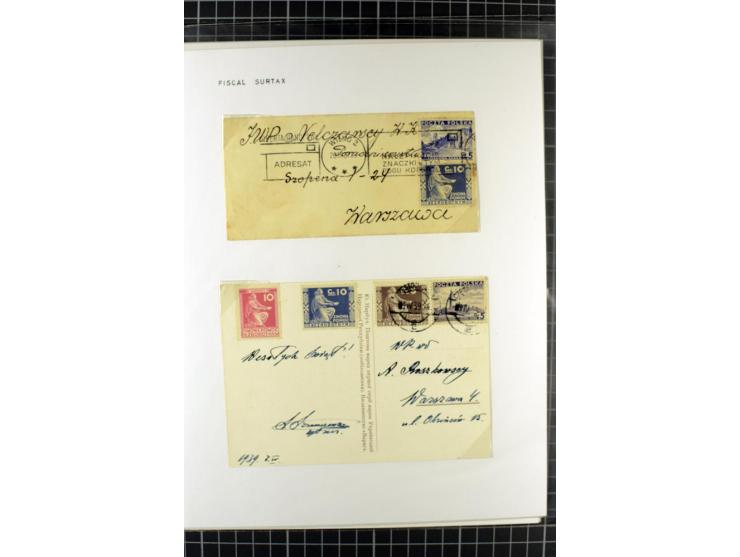 FISKALMARKEN: 80 Albumblatter mit viele hundert Lokalmarken und Dokumente, meist aus 1918-45, dabei viel Material aus Lwow, S