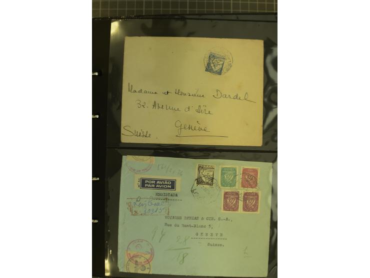 1873/1979 (ca.), Partie Briefe, Karten und Ganzsachen, dabei Reco, Zensur, Luftpost, Kolonien etc.
