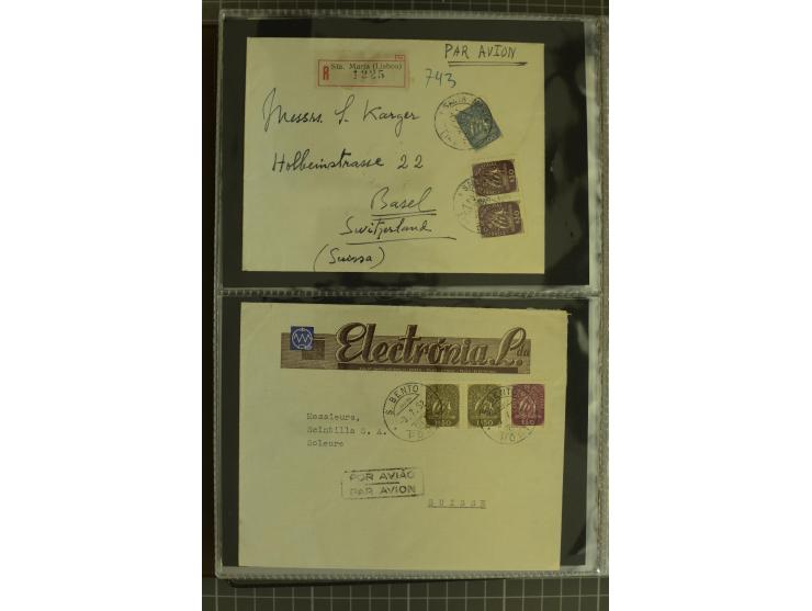 1873/1979 (ca.), Partie Briefe, Karten und Ganzsachen, dabei Reco, Zensur, Luftpost, Kolonien etc.