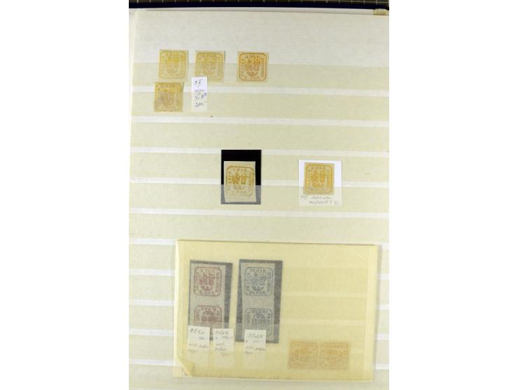 1858/1879, ungebrauchter und gestempelter Posten mit u.a. Mi.-Nr. 6 mehrfach, 7 mehrfach, 8IIka, 9Ixbk etc., etliches signier