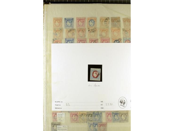 1858/1879, ungebrauchter und gestempelter Posten mit u.a. Mi.-Nr. 6 mehrfach, 7 mehrfach, 8IIka, 9Ixbk etc., etliches signier