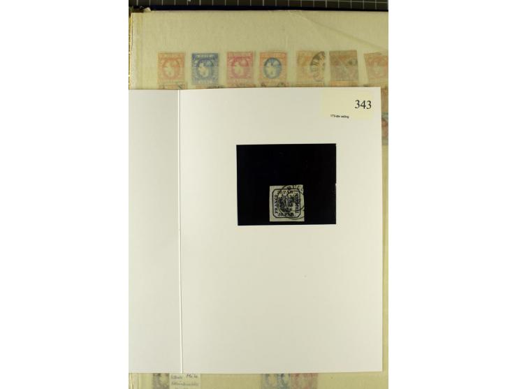 1858/1879, ungebrauchter und gestempelter Posten mit u.a. Mi.-Nr. 6 mehrfach, 7 mehrfach, 8IIka, 9Ixbk etc., etliches signier