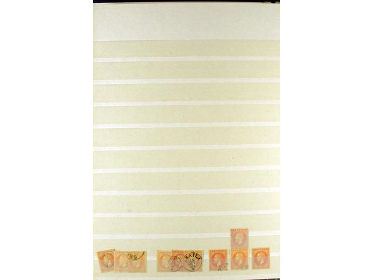 1858/1879, ungebrauchter und gestempelter Posten mit u.a. Mi.-Nr. 6 mehrfach, 7 mehrfach, 8IIka, 9Ixbk etc., etliches signier