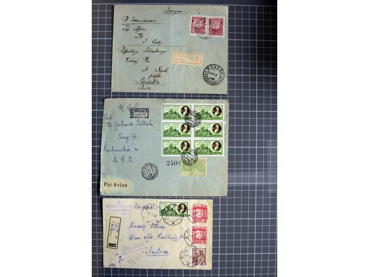 1744/1980 (ca.), umfangreicher Posten mit hunderten meist alten Briefen, Karten und Ganzsachen, dabei Reco, Zensur, Luftpost,