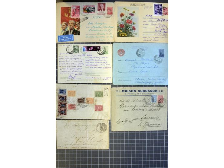 1744/1980 (ca.), umfangreicher Posten mit hunderten meist alten Briefen, Karten und Ganzsachen, dabei Reco, Zensur, Luftpost,