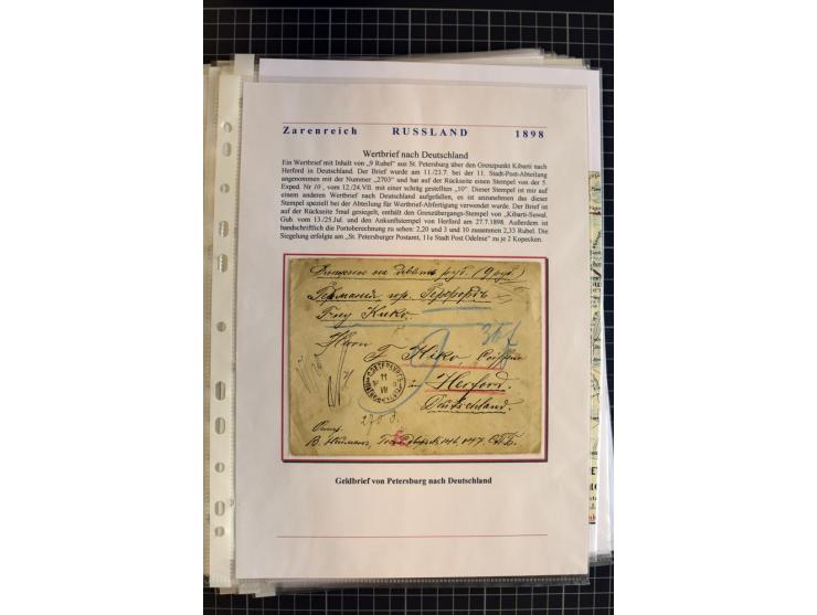 1790/1914, über 100 Briefe, Karten und Ganzsachen, dabei Wertbriefe, Reco, Feldpost, Bahnpost, Auslandsbelege, Transitstempel