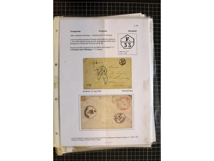 1790/1914, über 100 Briefe, Karten und Ganzsachen, dabei Wertbriefe, Reco, Feldpost, Bahnpost, Auslandsbelege, Transitstempel