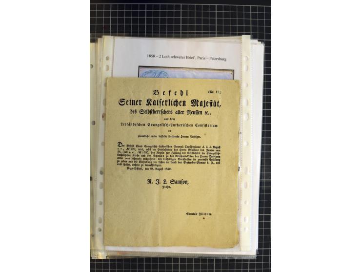 1790/1914, über 100 Briefe, Karten und Ganzsachen, dabei Wertbriefe, Reco, Feldpost, Bahnpost, Auslandsbelege, Transitstempel