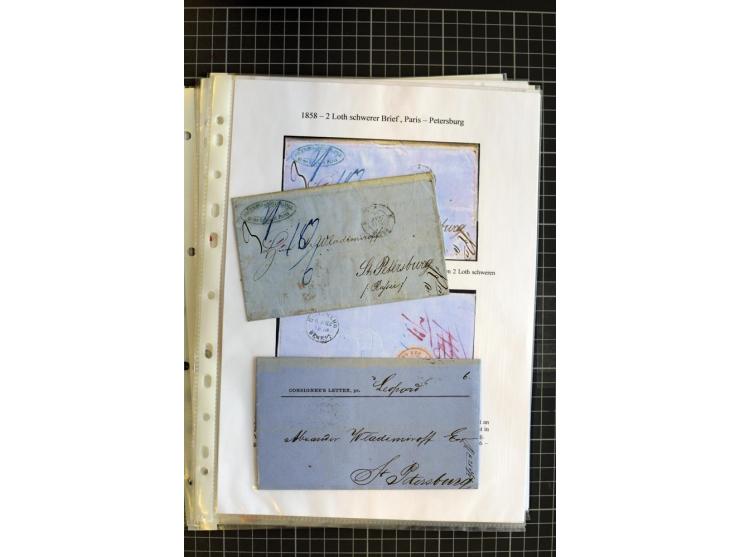 1790/1914, über 100 Briefe, Karten und Ganzsachen, dabei Wertbriefe, Reco, Feldpost, Bahnpost, Auslandsbelege, Transitstempel