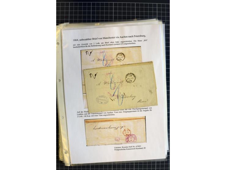 1790/1914, über 100 Briefe, Karten und Ganzsachen, dabei Wertbriefe, Reco, Feldpost, Bahnpost, Auslandsbelege, Transitstempel