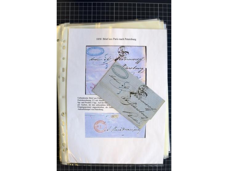 1790/1914, über 100 Briefe, Karten und Ganzsachen, dabei Wertbriefe, Reco, Feldpost, Bahnpost, Auslandsbelege, Transitstempel