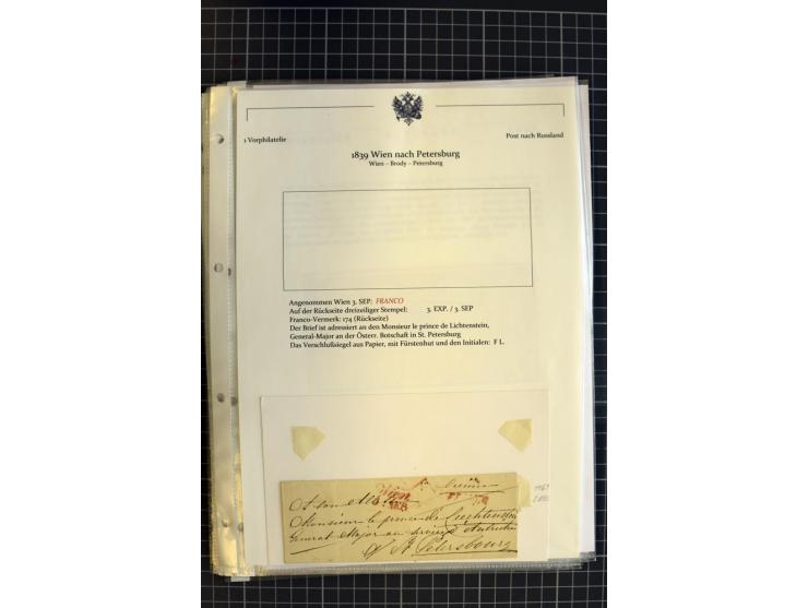 1790/1914, über 100 Briefe, Karten und Ganzsachen, dabei Wertbriefe, Reco, Feldpost, Bahnpost, Auslandsbelege, Transitstempel