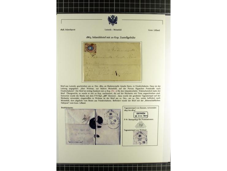 1858/1920, Portostufen-Sammlung mit über 50 Briefen und Karten, dabei Reco, Gebührenmarke, Postformulare, Auslandspost etc., 