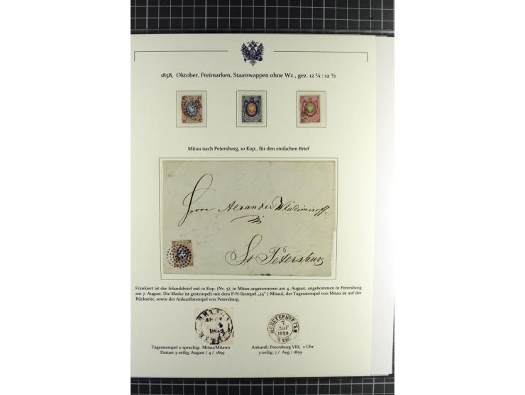 1858/1920, Portostufen-Sammlung mit über 50 Briefen und Karten, dabei Reco, Gebührenmarke, Postformulare, Auslandspost etc., 