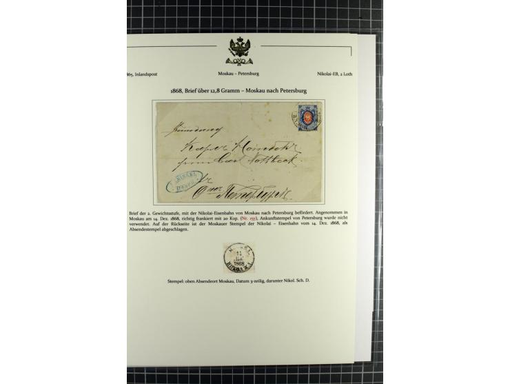 1858/1920, Portostufen-Sammlung mit über 50 Briefen und Karten, dabei Reco, Gebührenmarke, Postformulare, Auslandspost etc., 