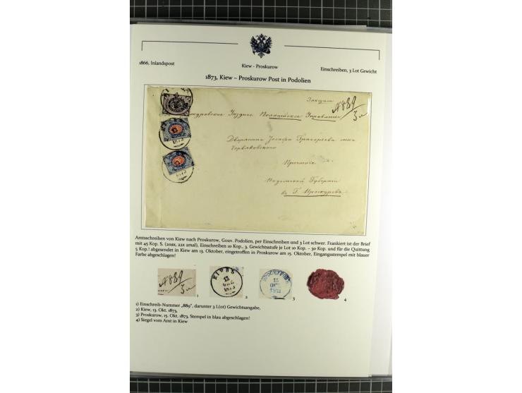 1858/1920, Portostufen-Sammlung mit über 50 Briefen und Karten, dabei Reco, Gebührenmarke, Postformulare, Auslandspost etc., 