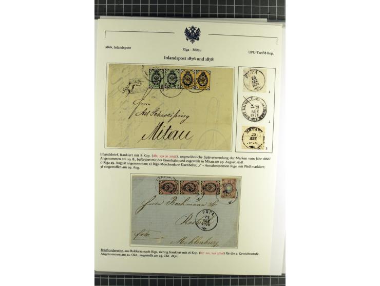 1858/1920, Portostufen-Sammlung mit über 50 Briefen und Karten, dabei Reco, Gebührenmarke, Postformulare, Auslandspost etc., 