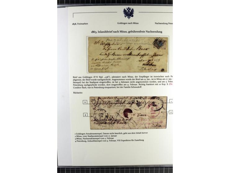 1858/71 (ca.), Punkt-Nummernstempel, Sammlung mit 49 Briefen und Ganzsachen, dabei seltene Stempel, überwiegend auf Ausstellu