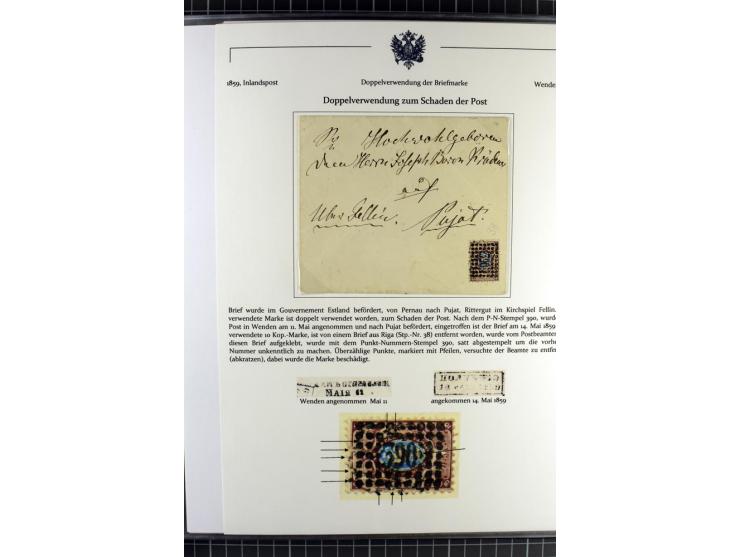 1858/71 (ca.), Punkt-Nummernstempel, Sammlung mit 49 Briefen und Ganzsachen, dabei seltene Stempel, überwiegend auf Ausstellu
