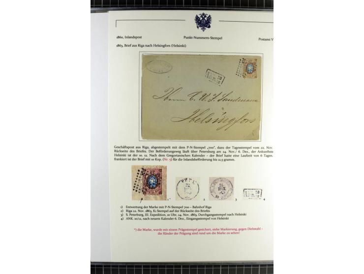 1858/71 (ca.), Punkt-Nummernstempel, Sammlung mit 49 Briefen und Ganzsachen, dabei seltene Stempel, überwiegend auf Ausstellu