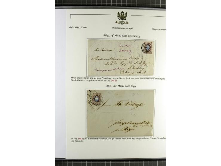 1858/71 (ca.), Punkt-Nummernstempel, Sammlung mit 49 Briefen und Ganzsachen, dabei seltene Stempel, überwiegend auf Ausstellu