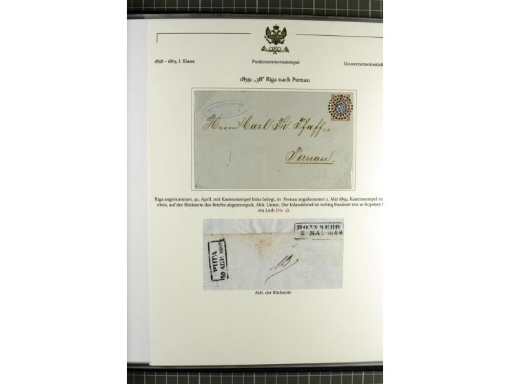 1858/71 (ca.), Punkt-Nummernstempel, Sammlung mit 49 Briefen und Ganzsachen, dabei seltene Stempel, überwiegend auf Ausstellu