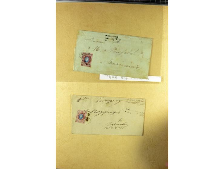 1858/71 (ca.), Punkt-Nummernstempel, Sammlung mit 49 Briefen und Ganzsachen, dabei seltene Stempel, überwiegend auf Ausstellu
