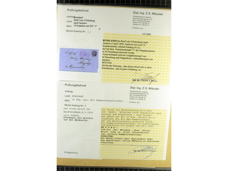 1858/71 (ca.), Punkt-Nummernstempel, Sammlung mit 49 Briefen und Ganzsachen, dabei seltene Stempel, überwiegend auf Ausstellu
