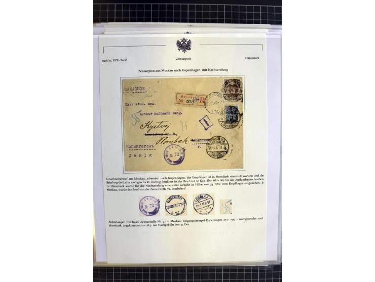 1860/1917 (ca.), Sammlung von über 70 Einschreiben und Wertbriefen/Karten, dabei geheimer Feldpostbrief, Geldbrief nach Argen
