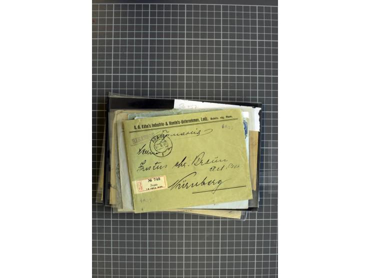 1860/1917 (ca.), Sammlung von über 70 Einschreiben und Wertbriefen/Karten, dabei geheimer Feldpostbrief, Geldbrief nach Argen