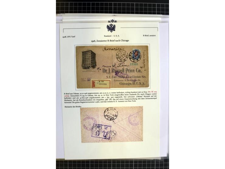 1860/1917 (ca.), Sammlung von über 70 Einschreiben und Wertbriefen/Karten, dabei geheimer Feldpostbrief, Geldbrief nach Argen