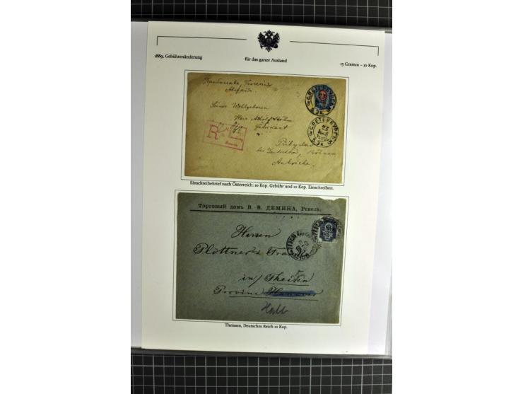 1860/1914 (ca.), Sammlung von über 80 frankierten Auslandsbriefen und Karten, dabei Reco, Buntfrankaturen, Transitstempel etc