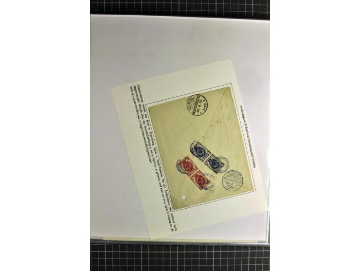 1860/1914 (ca.), Sammlung von über 80 frankierten Auslandsbriefen und Karten, dabei Reco, Buntfrankaturen, Transitstempel etc
