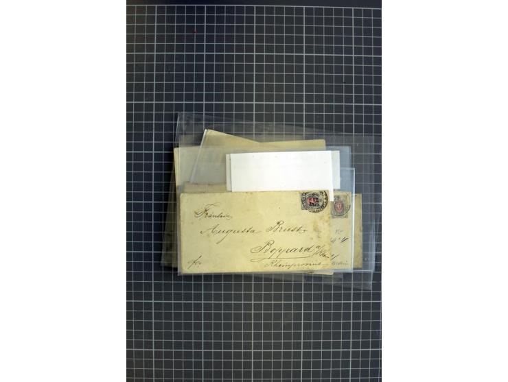 1860/1914 (ca.), 34 Briefe und Karten mit Bahnpoststempeln, dazu 4 Belege mit Schiffspoststempeln, dabei Reco und Auslandspos