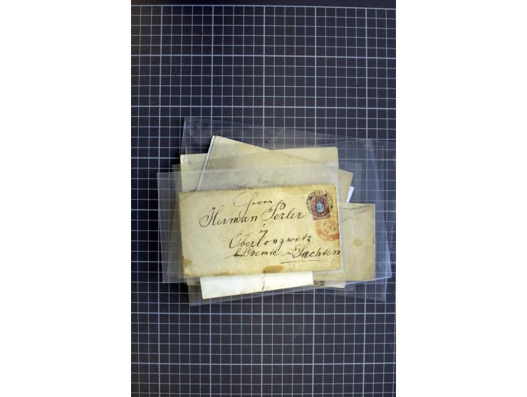 1860/1914 (ca.), 34 Briefe und Karten mit Bahnpoststempeln, dazu 4 Belege mit Schiffspoststempeln, dabei Reco und Auslandspos