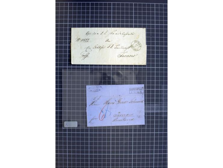 1860/1914 (ca.), Partie Briefe, Karten und Ganzsachen nach Rußland bzw. Transit Rußland, dabei interessante Belege
