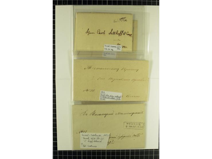 ESTLAND & LIVLAND: 1815/77, 15 Vorphilabriefe, dabei "Post Lenzenhof", teils detailliert beschrieben, gute Erhaltung