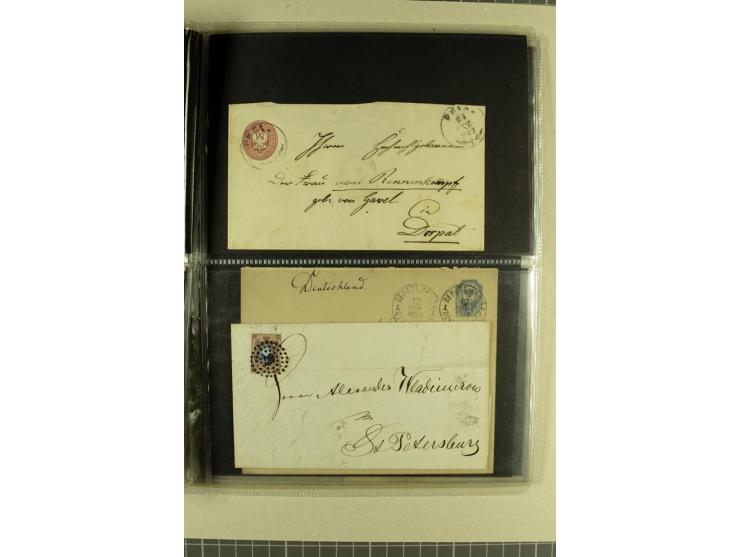 ESTLAND & LIVLAND: 1850/1900, interessante Partie von 20 Briefen, dabei Vorphila, gute Frankaturen, Nachporto, Ganzsachen und